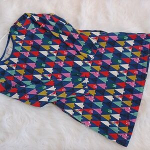 Hanna Andersson Christmas Tree Print Dress. Blue. Girls Size (150)10.